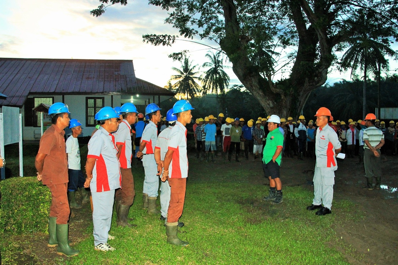 Workers During Muster at AEP Nusantara Plantations
